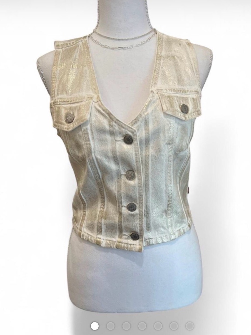 Levi's Cream Button-Front Cropped Camisole